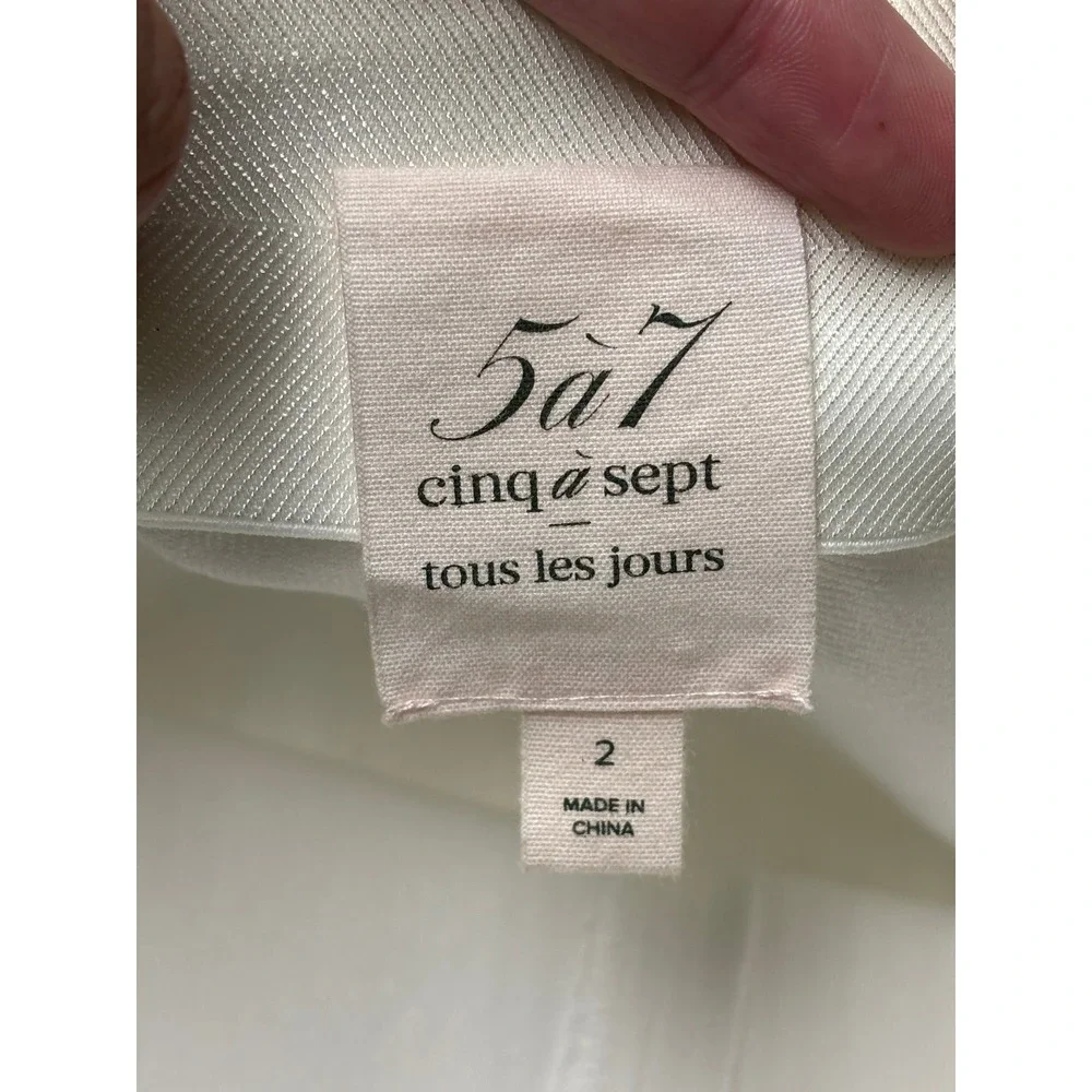Cinq a Sept Tous Les Jours White High Waisted Flare Slit Hem Womens 2 W26 L26‎